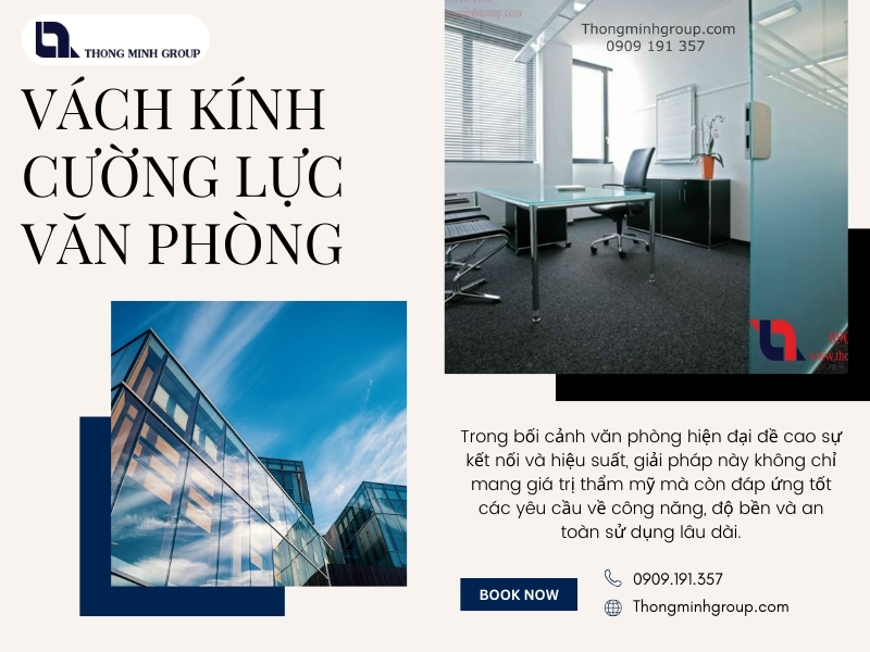 Vách kính cường lực văn phòng